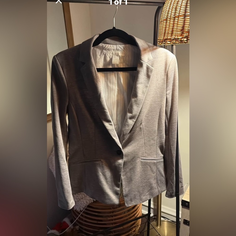Classic Gray Single-Button Blazer by H&M
